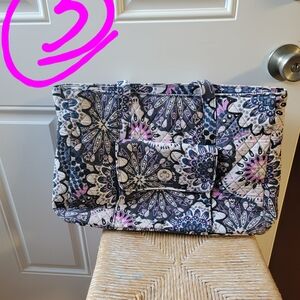 Vera Bradley Black and Purple Floral Tote
